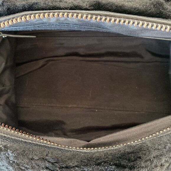 Milly Black on Black Faux Fur Soft Plush Handbag Goth Street contemporary - Picture 12 of 12